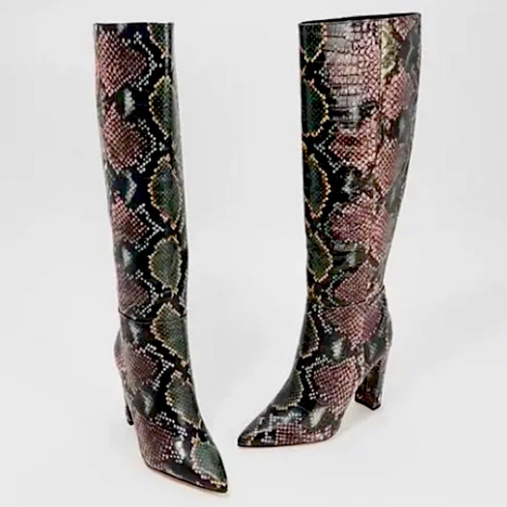 Snake print boots